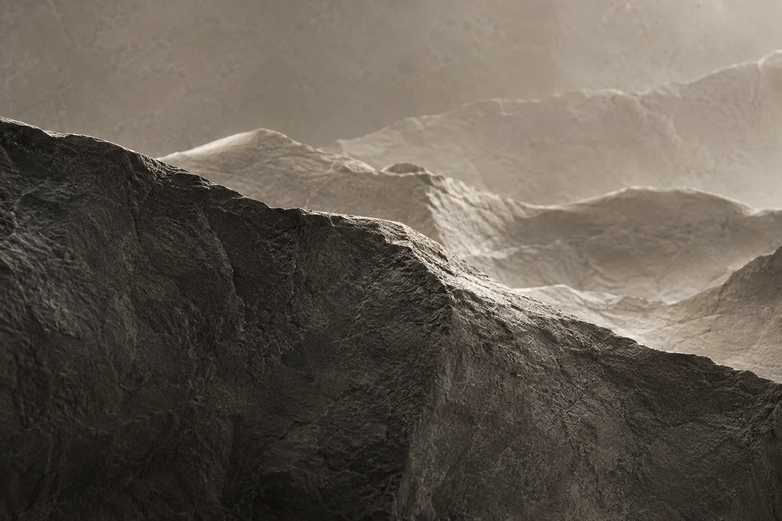 Atmospheric mineral landscape artwork